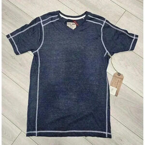 Hudson & Barrow Mens V-neck Tshirt‎ Size Small Heathered Navy Blue NWT